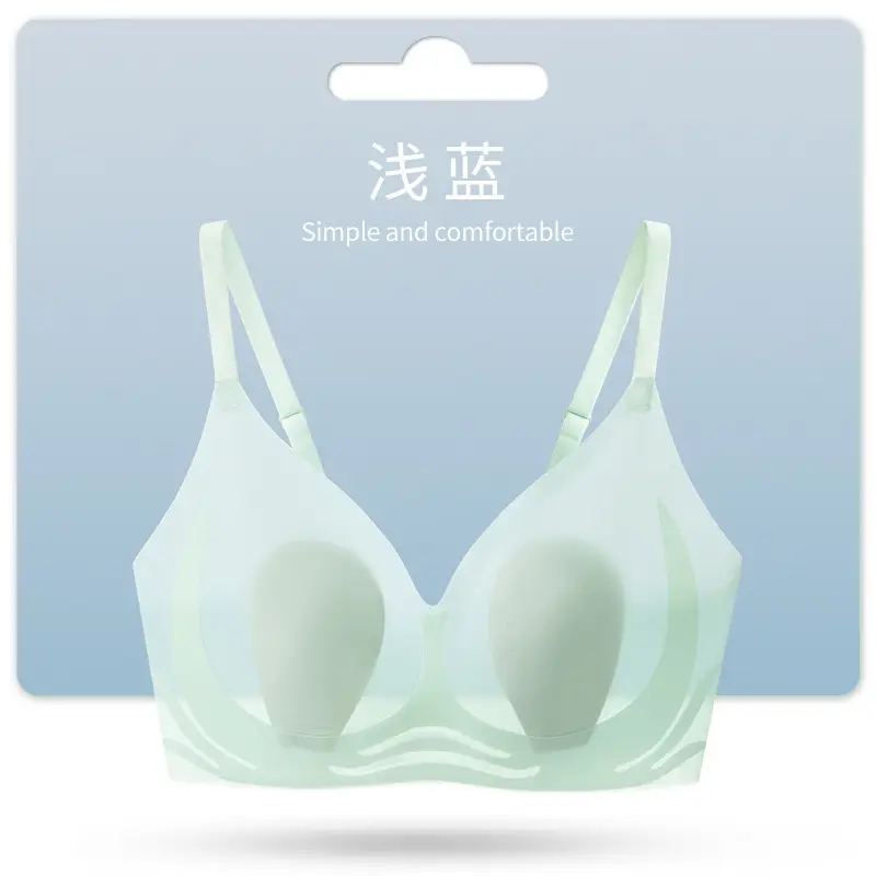Traceless Rabbit Ears Underwear Women's Large Chest Small Push-Up Soft Support - Image 4