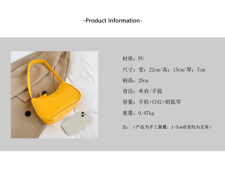 2023 Mini Underarm Bag Candy Color Shoulder Bag — feature 11