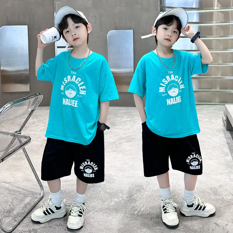 2026 Boys Red Graphic Shorts T-Shirt Set - Image 6