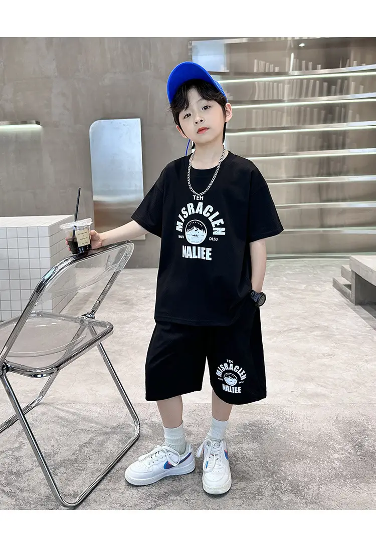 2026 Boys Red Graphic Shorts T-Shirt Set — feature 15