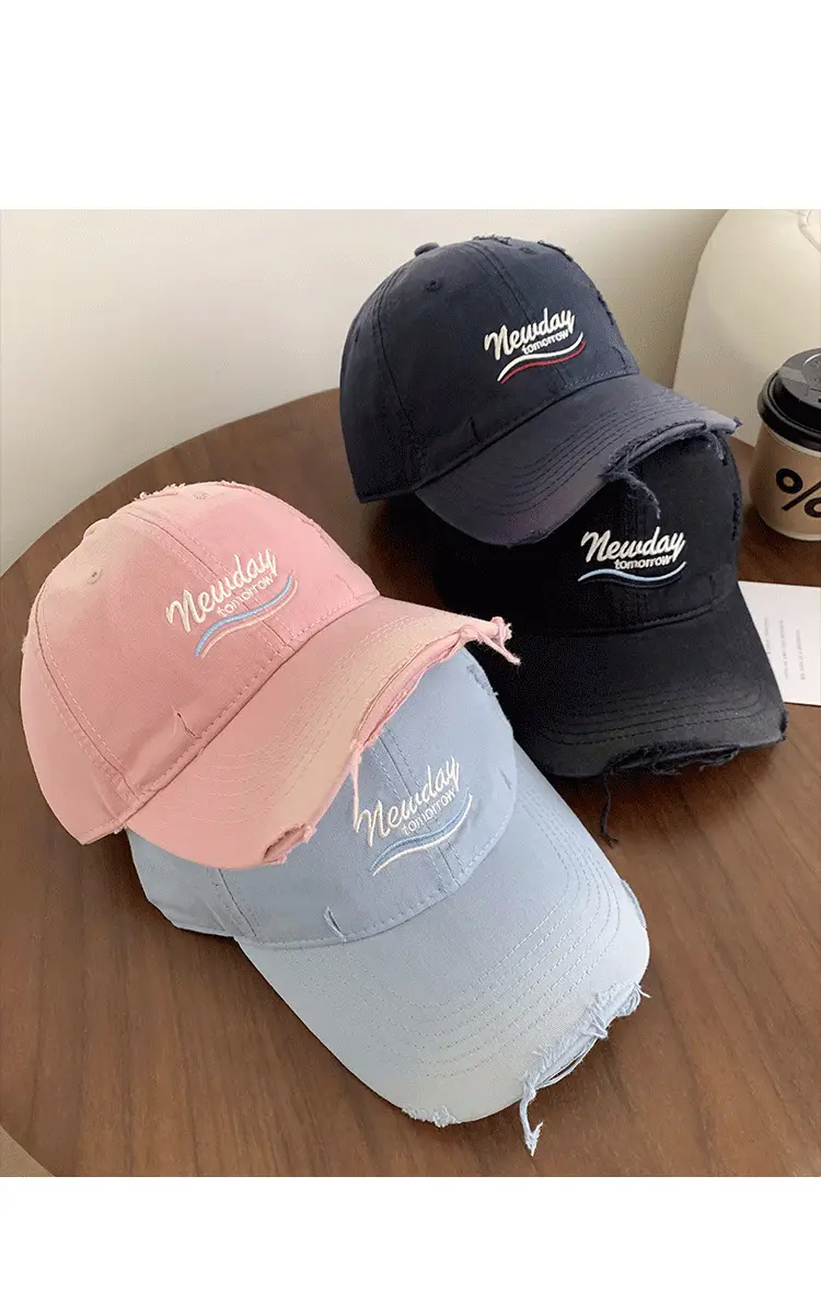 Women Ripped Duckbill Cap Light Blue Spring Summer Sunshade β feature 10