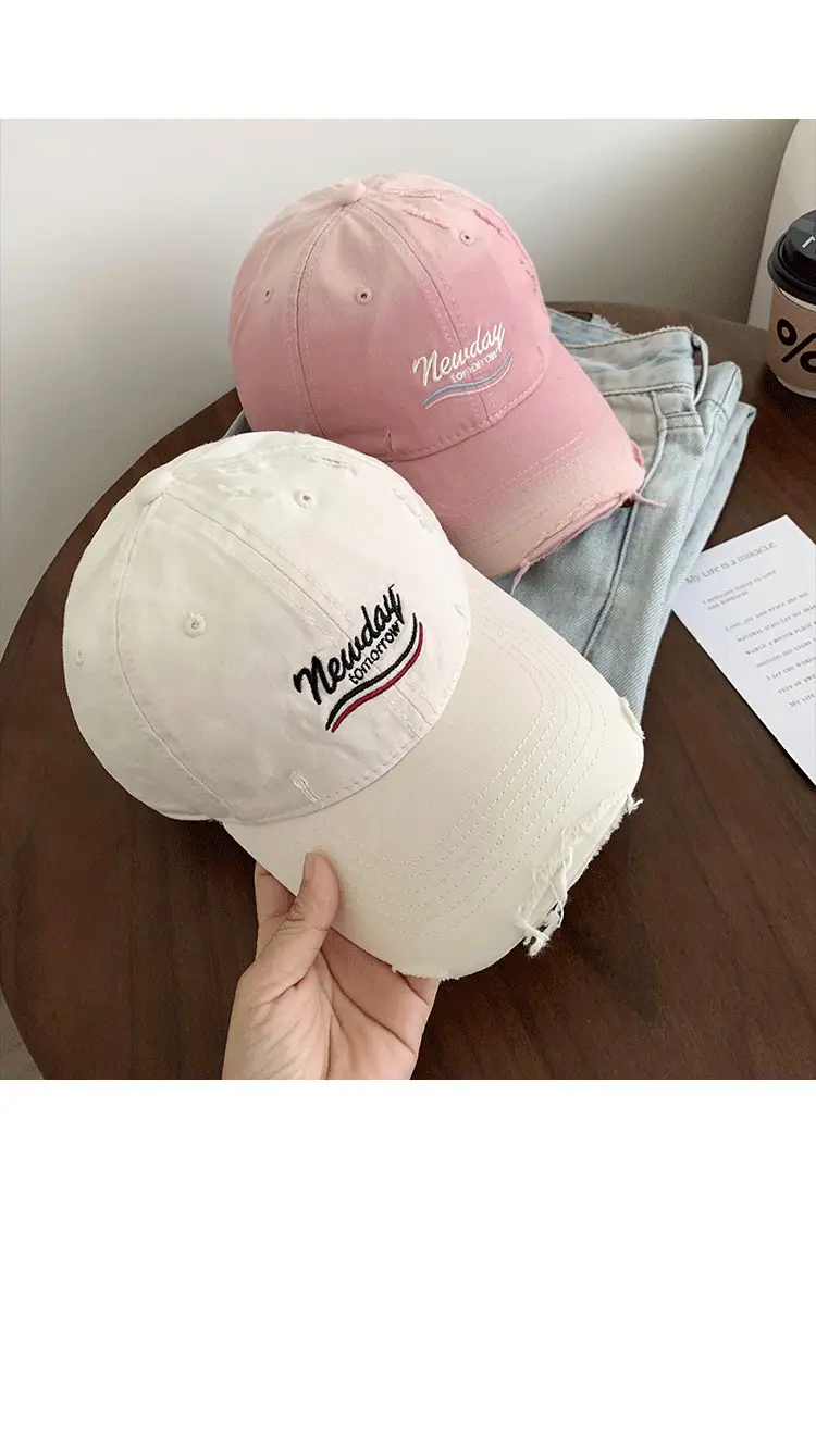 Women Ripped Duckbill Cap Light Blue Spring Summer Sunshade β feature 11