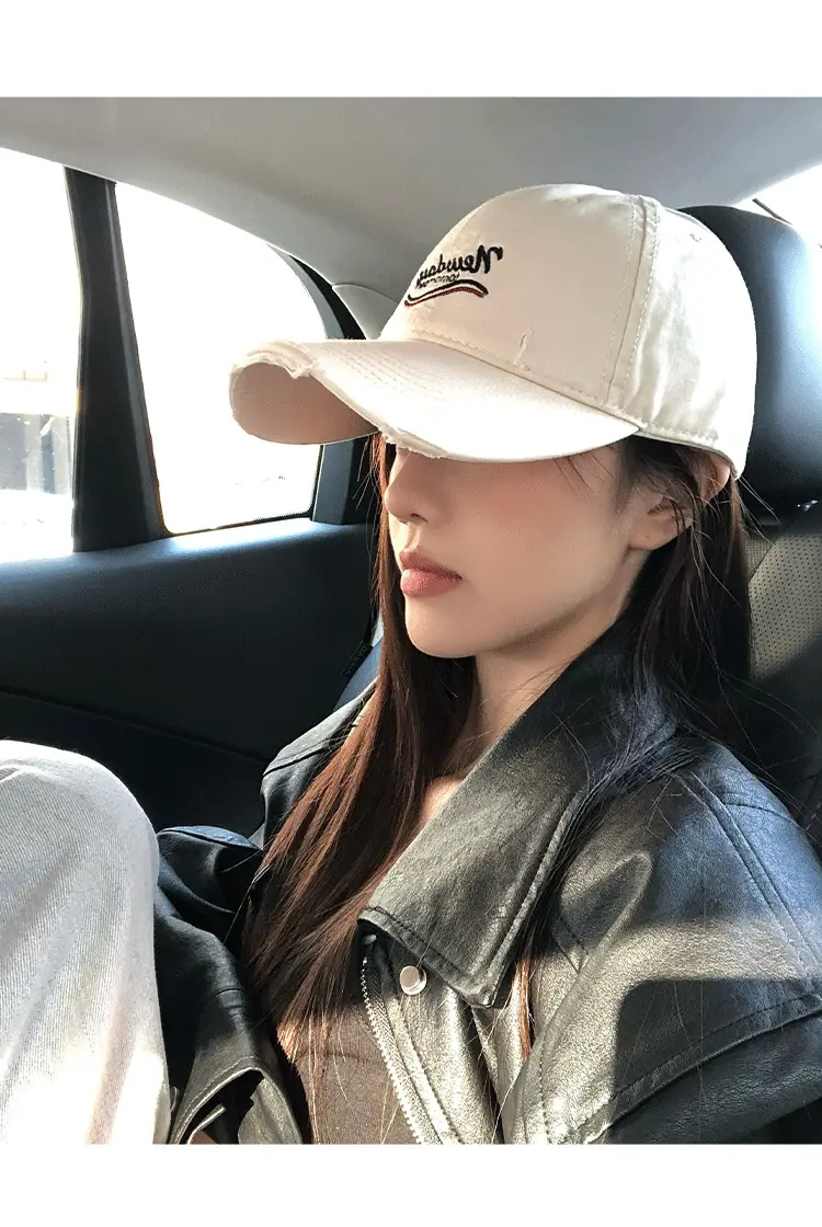 Women Ripped Duckbill Cap Light Blue Spring Summer Sunshade β feature 7