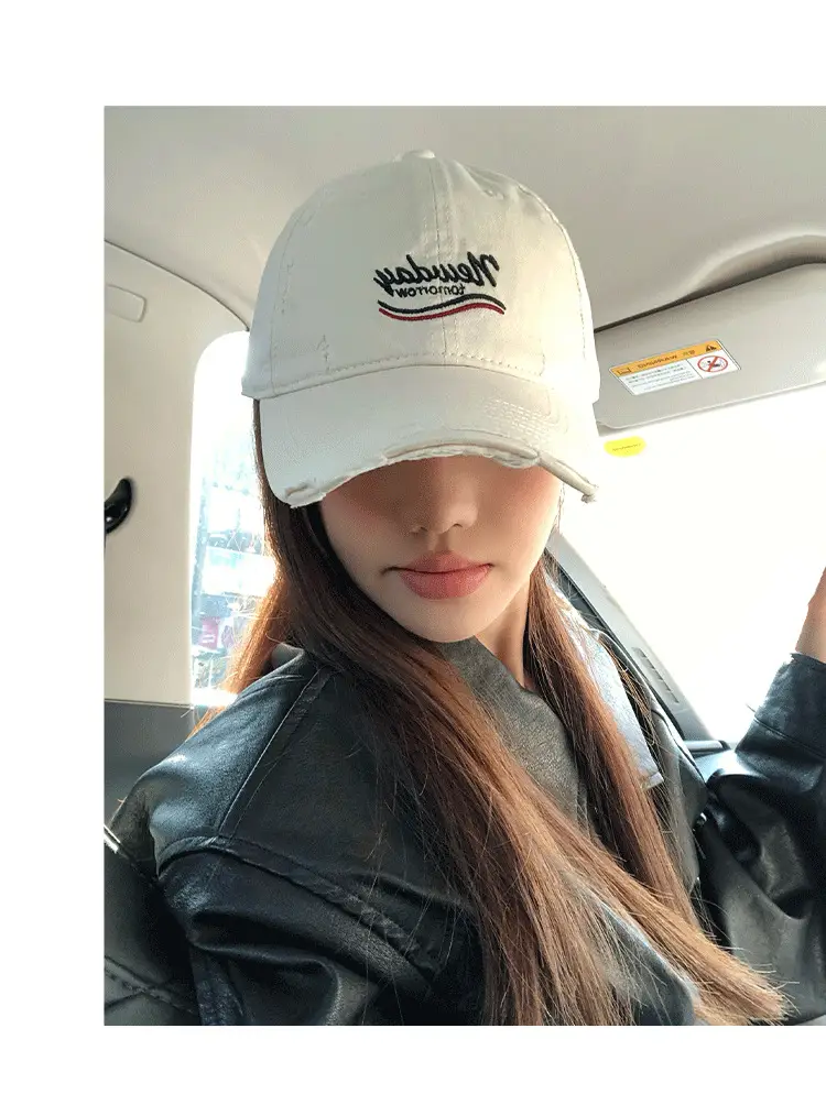 Women Ripped Duckbill Cap Light Blue Spring Summer Sunshade β feature 8
