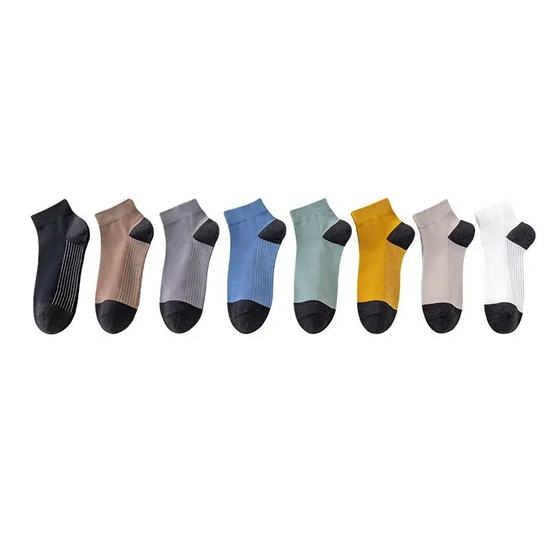 Men's and women's summer socks 7a antibacterial combination color matching boat socks deodorant sports socks cotton sweat-absorbent breathable