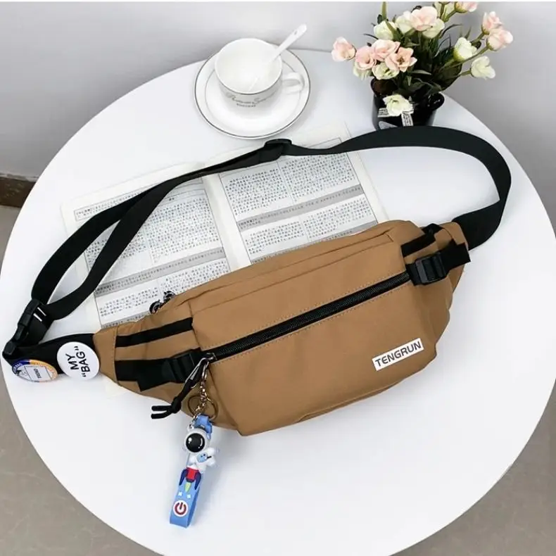 Trendy Cartoon Chest Bag for Men Women Brown — feature 10