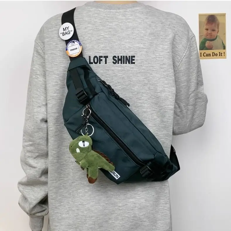 Trendy Cartoon Chest Bag for Men Women Brown — feature 16