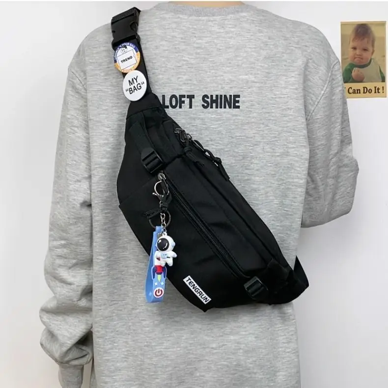 Trendy Cartoon Chest Bag for Men Women Brown — feature 17