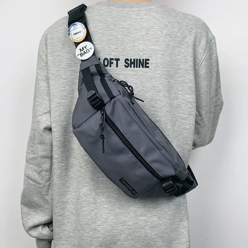 Trendy Cartoon Chest Bag for Men Women Brown