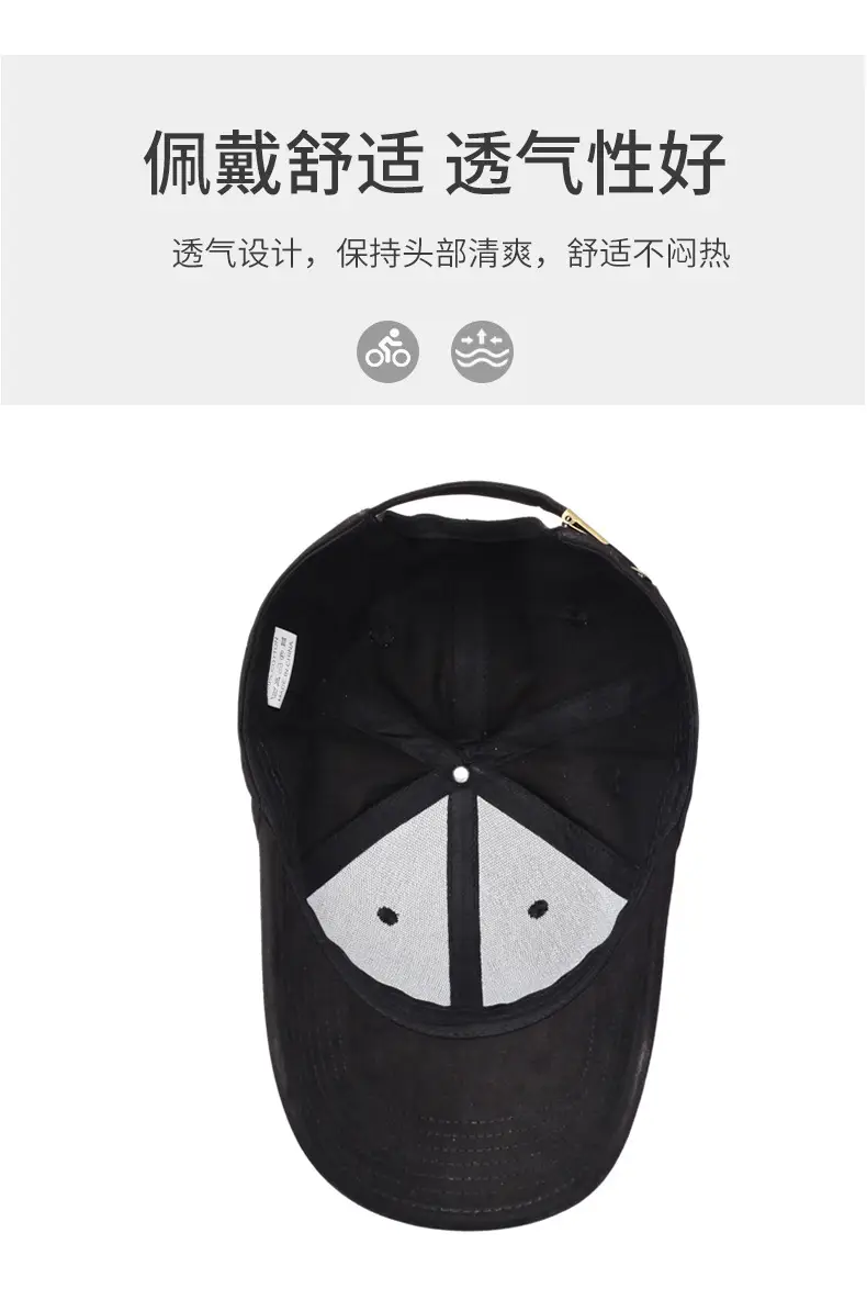 Black Vintage Washed Baseball Cap for Men — feature 5