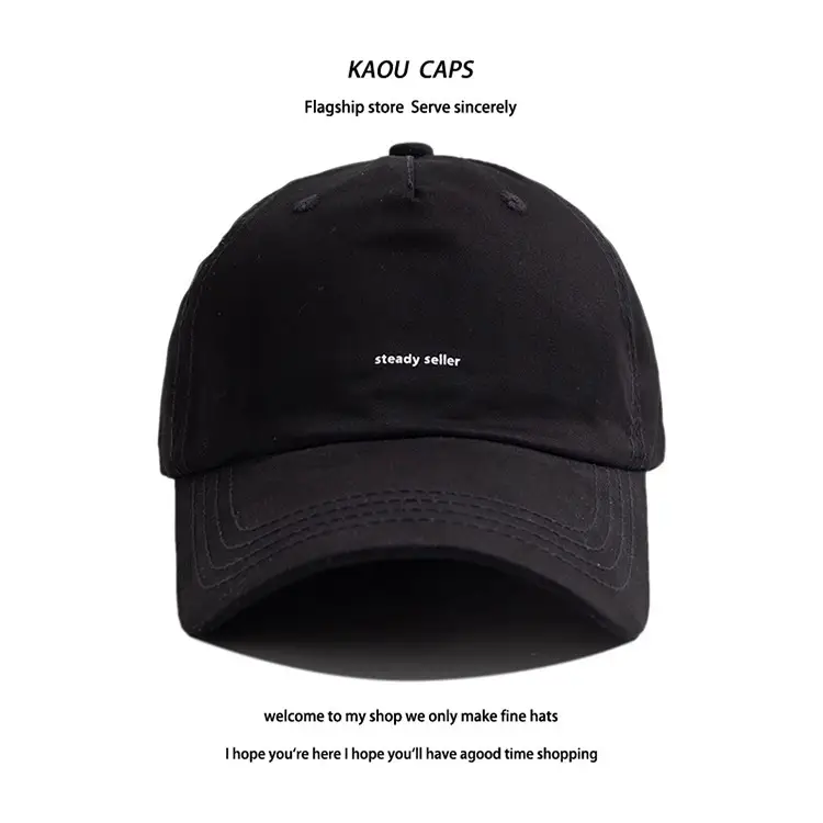 Women Korean Style Black Baseball Cap Small Letter — feature 9
