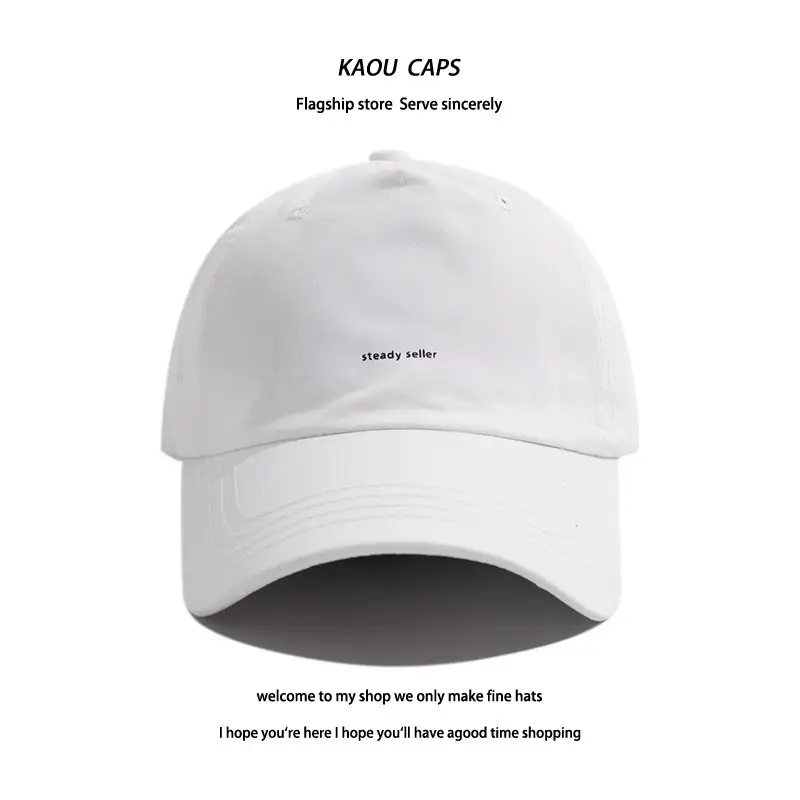 Women Korean Style Black Baseball Cap Small Letter - Image 2
