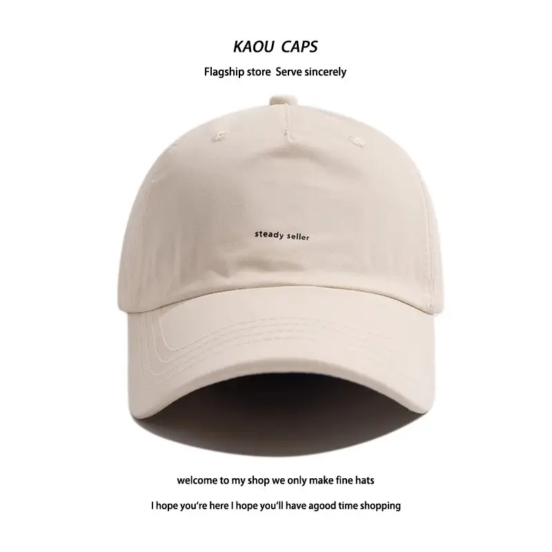 Women Korean Style Black Baseball Cap Small Letter - Image 3
