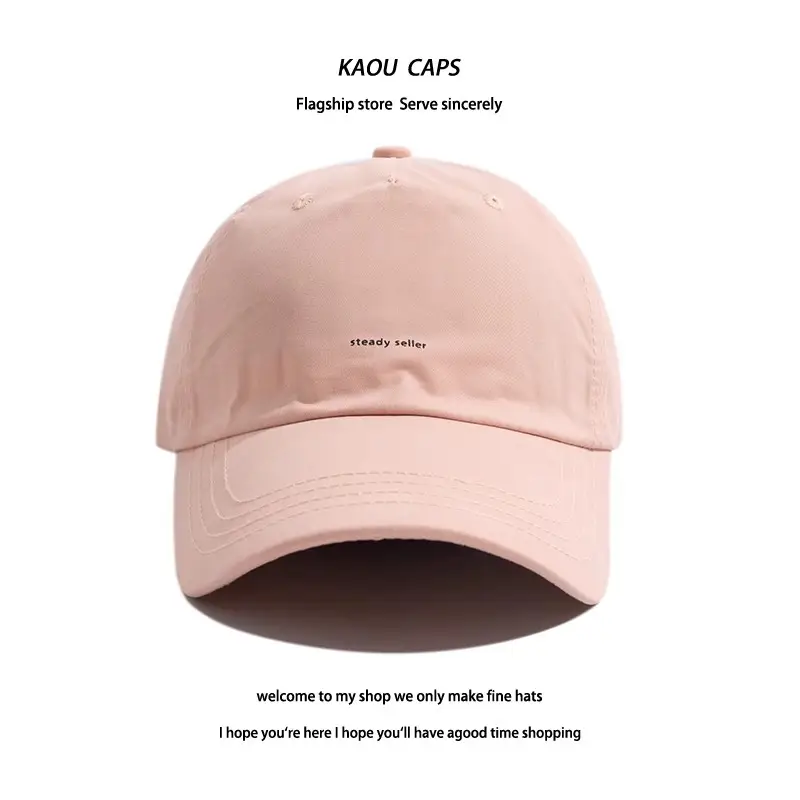 Women Korean Style Black Baseball Cap Small Letter - Image 4
