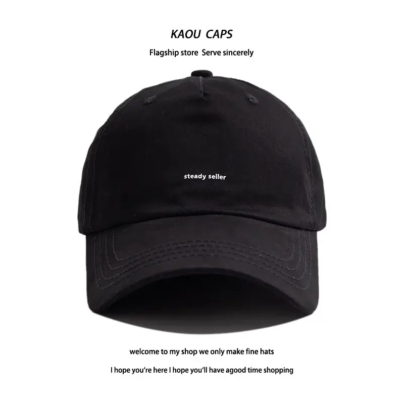 Women Korean Style Black Baseball Cap Small Letter - Image 9