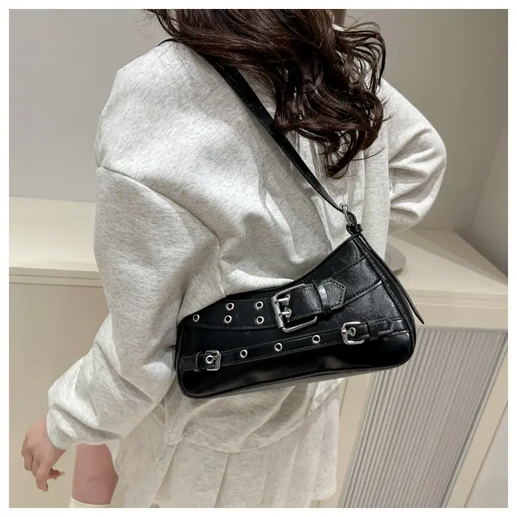 Beige Leather Crossbody Bag with Buckle & Strap — feature 22