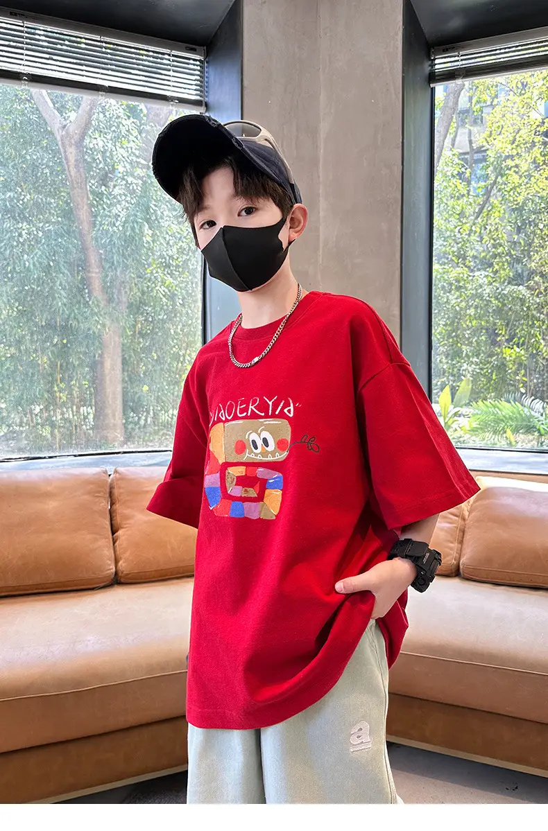Red Cartoon T-Shirt for Boys Summer Wear — feature 13