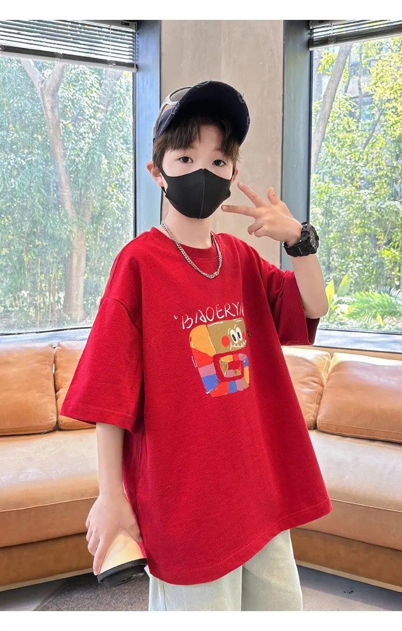 Red Cartoon T-Shirt for Boys Summer Wear — feature 14
