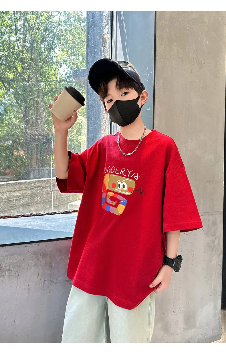 Red Cartoon T-Shirt for Boys Summer Wear — feature 16