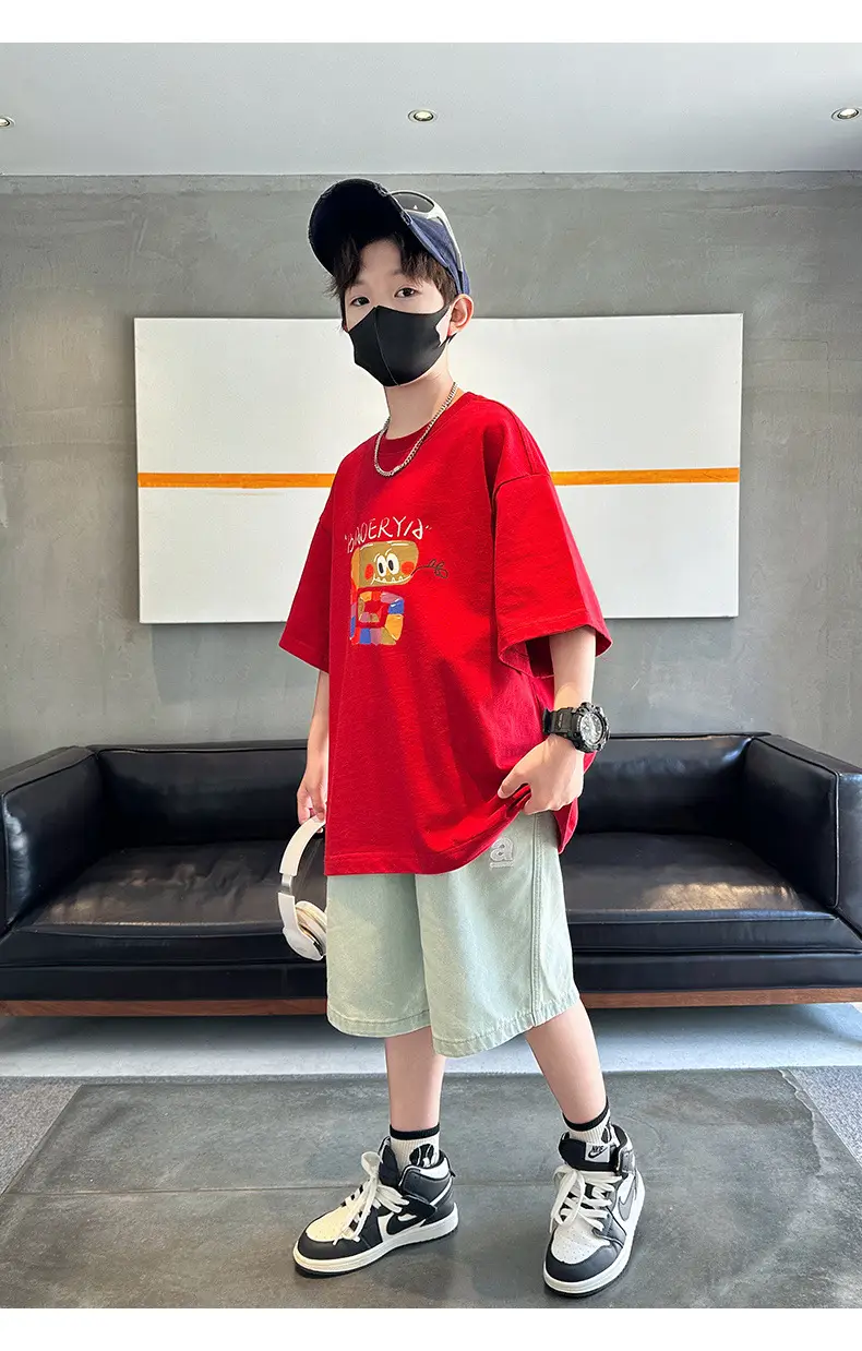 Red Cartoon T-Shirt for Boys Summer Wear — feature 17