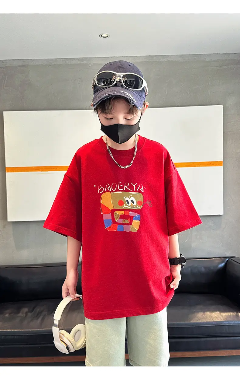 Red Cartoon T-Shirt for Boys Summer Wear — feature 19