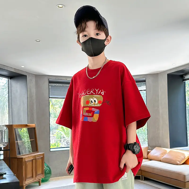 Red Cartoon T-Shirt for Boys Summer Wear — feature 2