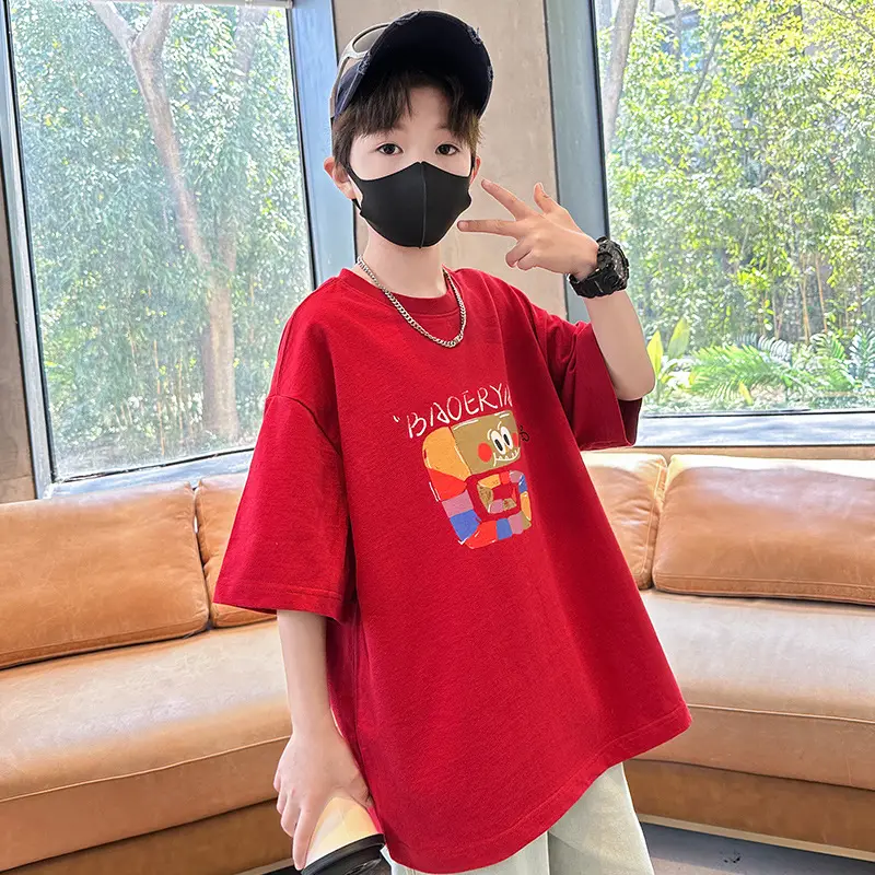 Red Cartoon T-Shirt for Boys Summer Wear — feature 3