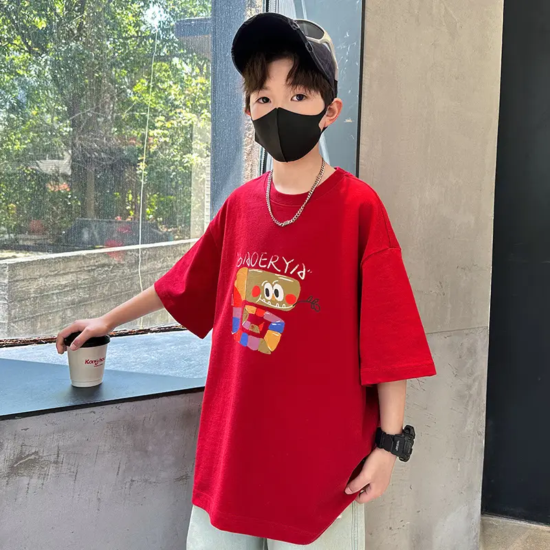 Red Cartoon T-Shirt for Boys Summer Wear — feature 4