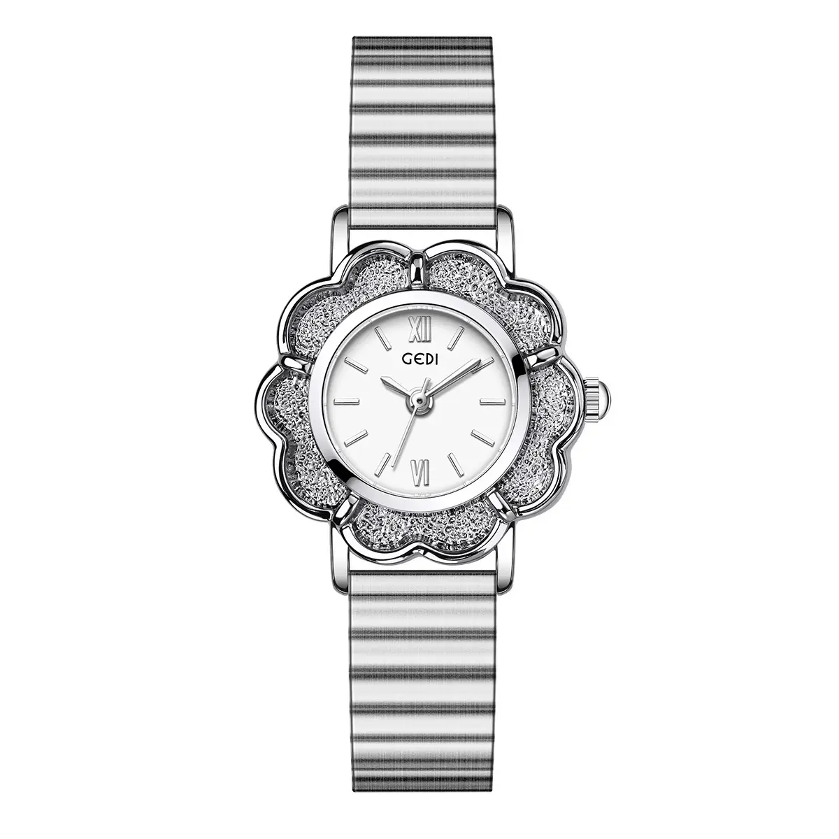Women's Gold Petal Watch with Diamond Crystal Band - Image 3