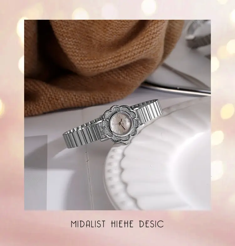 Women's Gold Petal Watch with Diamond Crystal Band — feature 3