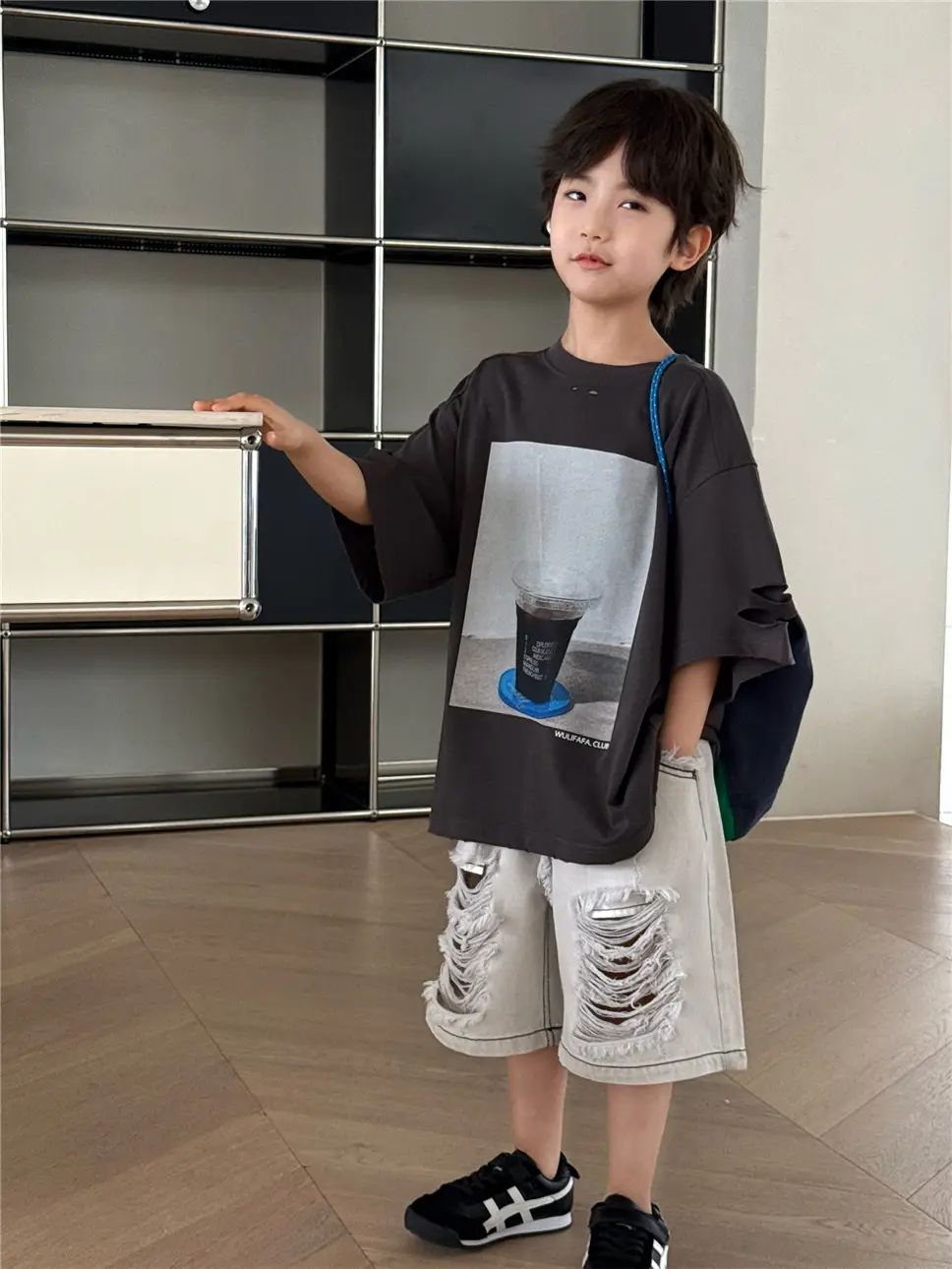 2026 Kids Cotton T-Shirt Ice Print Distressed Design - Image 7