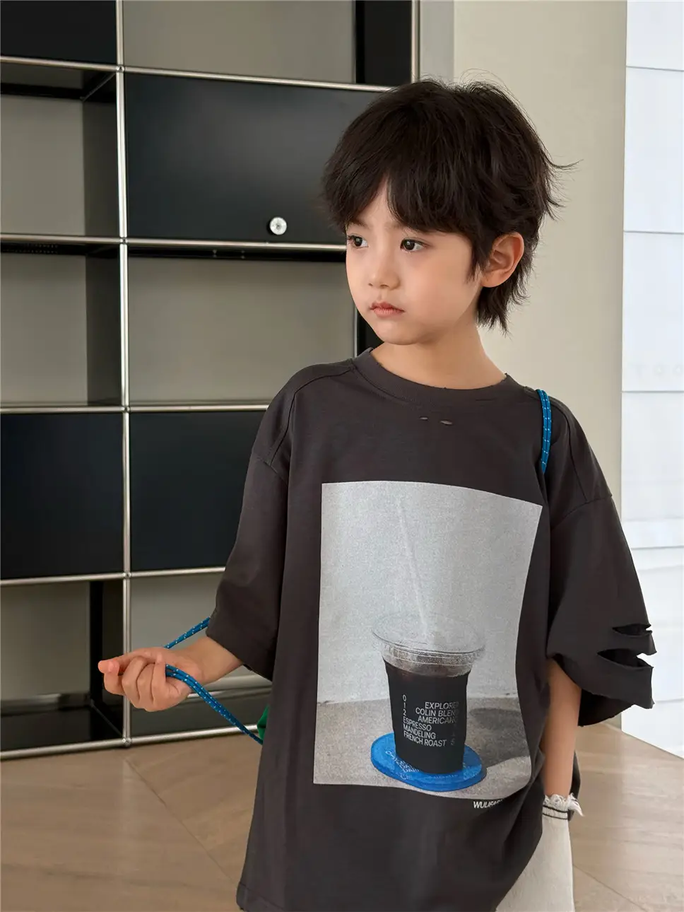 2026 Kids Cotton T-Shirt Ice Print Distressed Design - Image 3