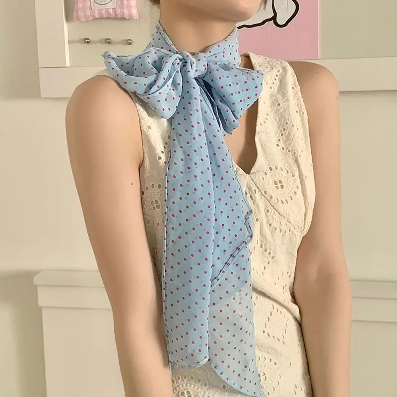 Red French Print Headscarf for Women Summer - Image 5