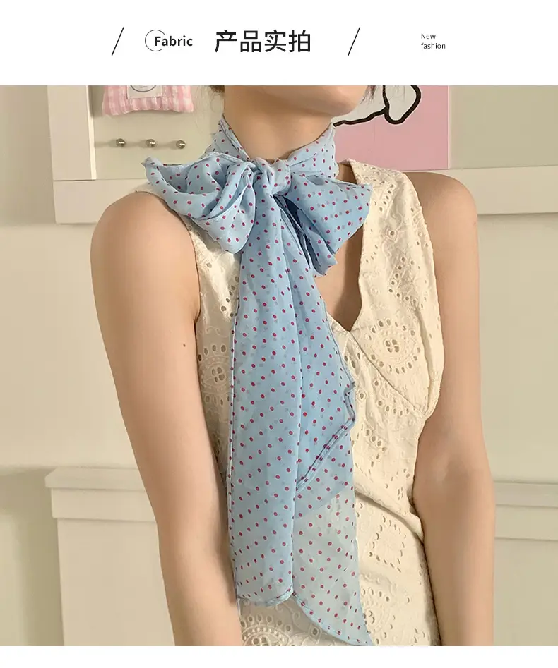 Red French Print Headscarf for Women Summer — feature 6