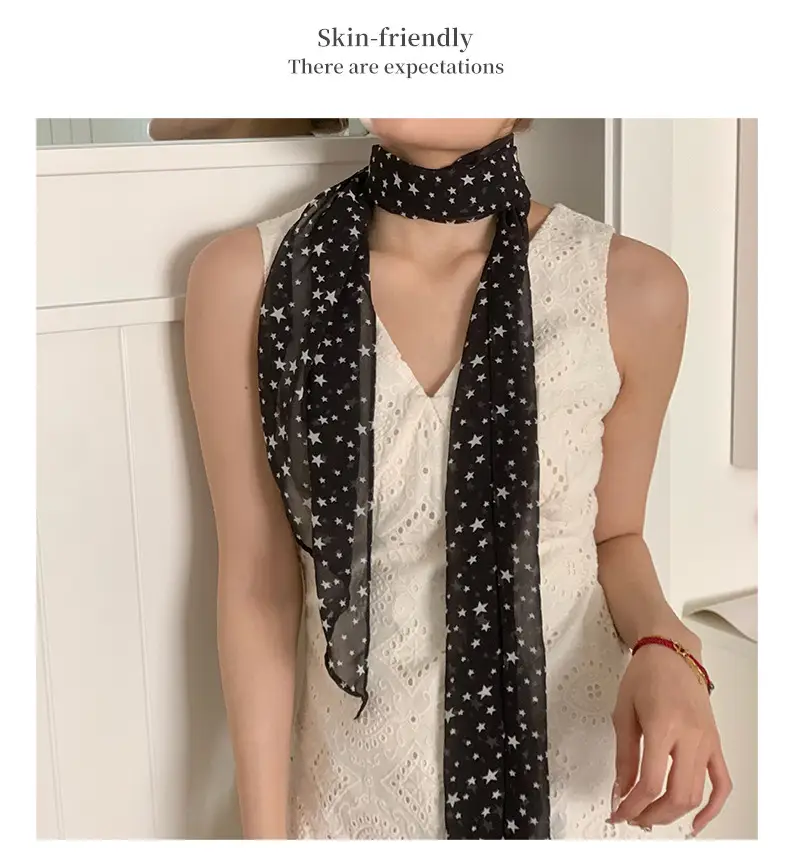 Red French Print Headscarf for Women Summer — feature 7