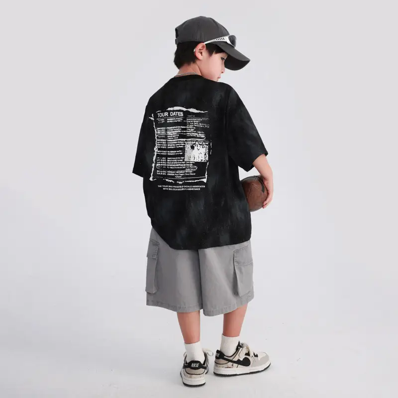 Boys Black T-Shirt 2025 Summer Breathable Fit - Image 4