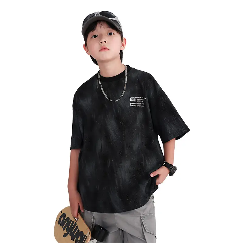 Boys Black T-Shirt 2025 Summer Breathable Fit - Image 7