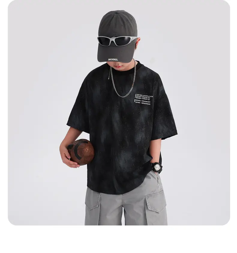 Boys Black T-Shirt 2025 Summer Breathable Fit β feature 10
