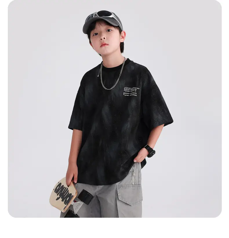 Boys Black T-Shirt 2025 Summer Breathable Fit β feature 11