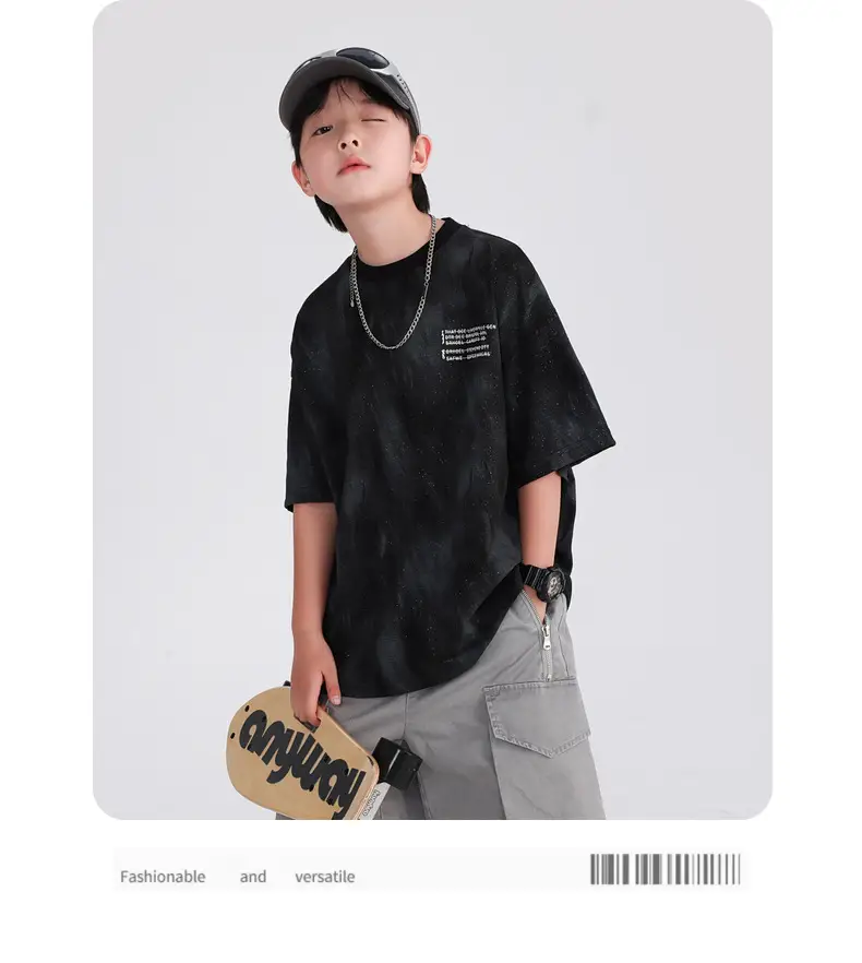 Boys Black T-Shirt 2025 Summer Breathable Fit β feature 8