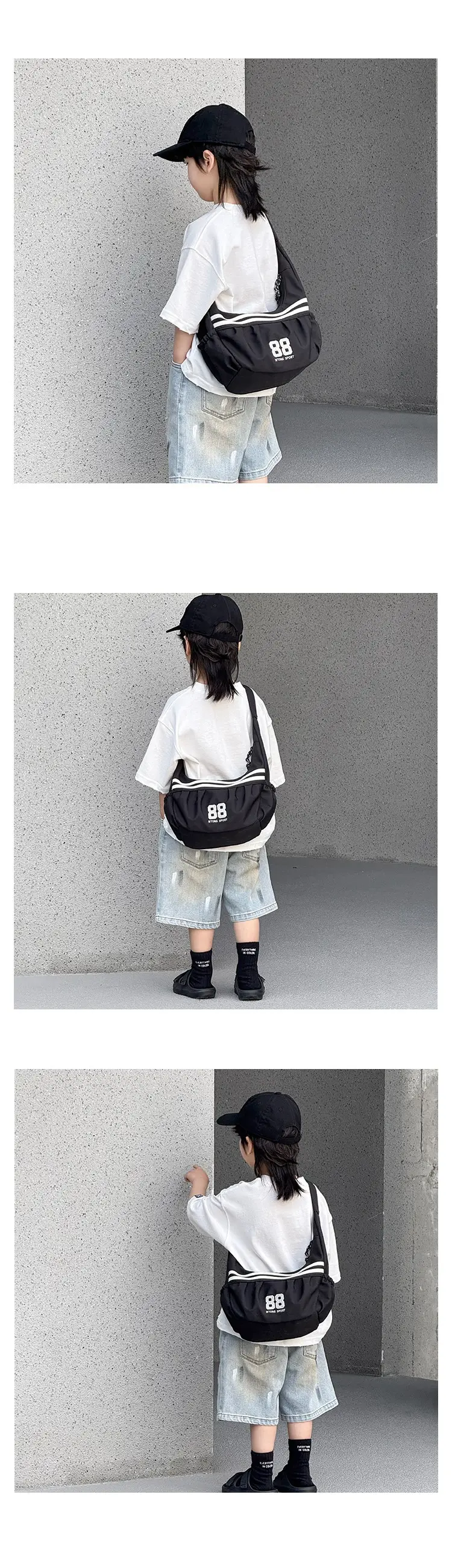 New Kids Crossbody Bag Black White Large Capacity — feature 5