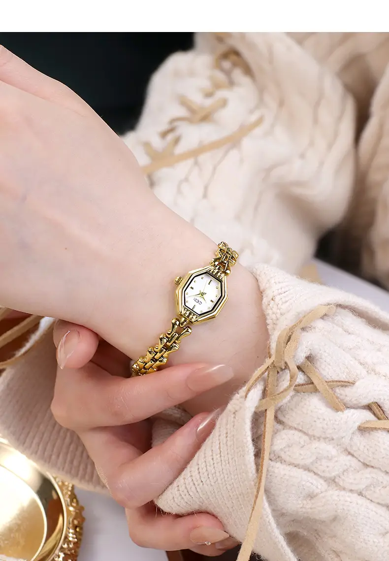 Goldie Octagonal Women's Quartz Watch with Chain Strap — feature 11