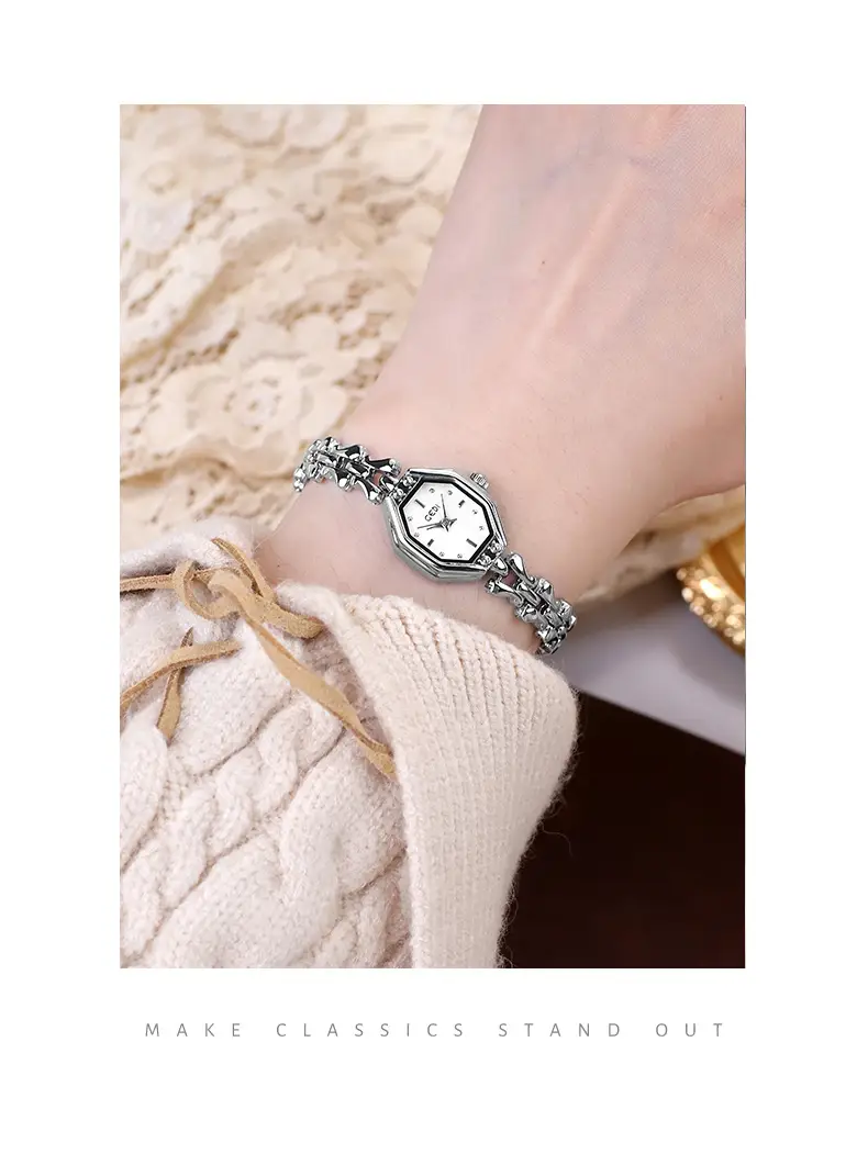 Goldie Octagonal Women's Quartz Watch with Chain Strap — feature 12