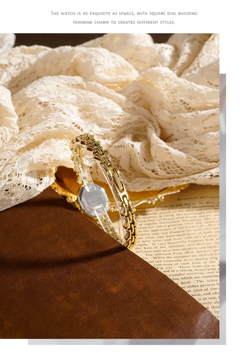 Goldie Octagonal Women's Quartz Watch with Chain Strap — feature 5