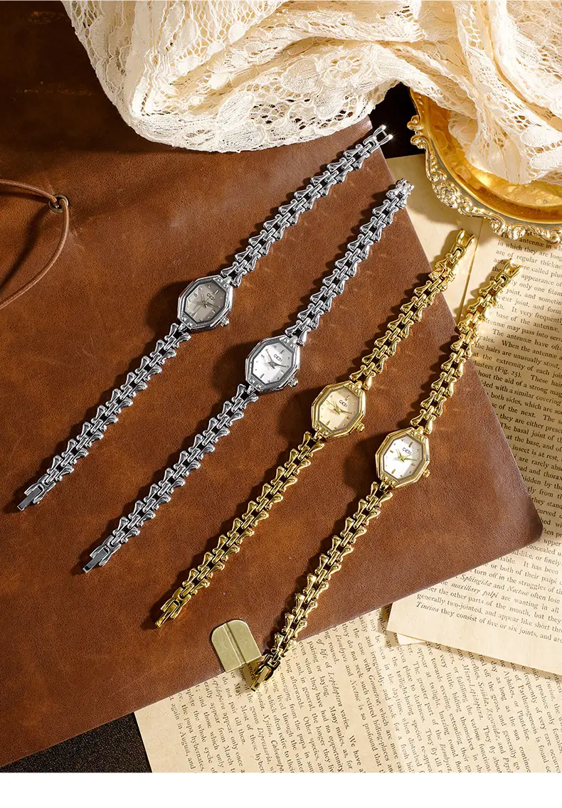 Goldie Octagonal Women's Quartz Watch with Chain Strap — feature 7