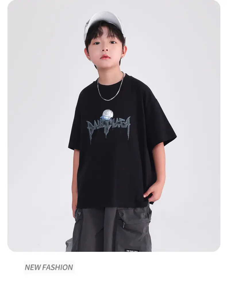 Boys White Cotton T-Shirt 2025 with Cap Back Design — feature 15