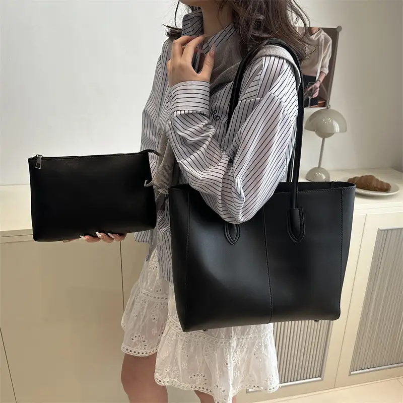 Women Large Capacity Tote Bag Brown Leather 2025 - Image 6