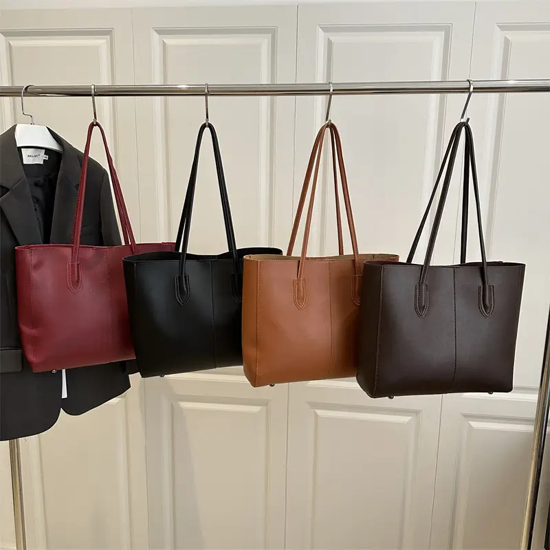 Women Large Capacity Tote Bag Brown Leather 2025 - Image 8