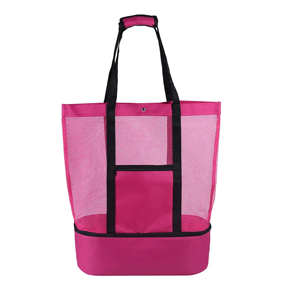 Double Layer Mesh Beach Bag Blue Dry Wet Separation - Image 3