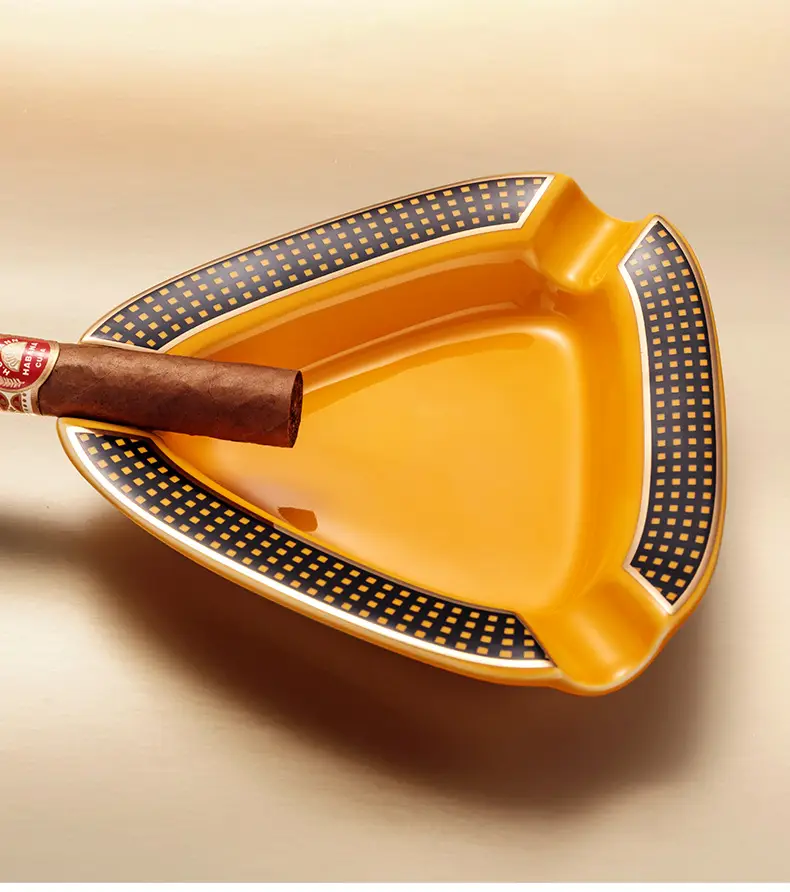 Cigar Ashtray Ceramic Large Diameter 3-Pack Cigarette Slot European Style Living Room Decoration Gift Box Cuban Cigar Ash — feature 12